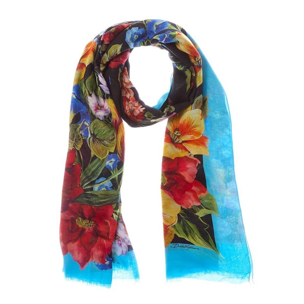 Dolce & Gabbana Cashmere-Blend Scarf, Blue